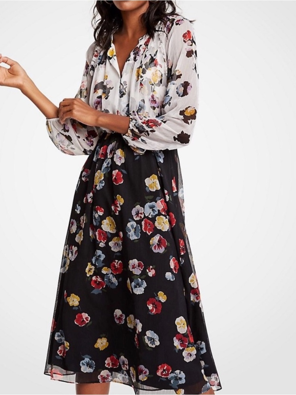 NWOT Anne Taylor Winter Floral Midi Dress